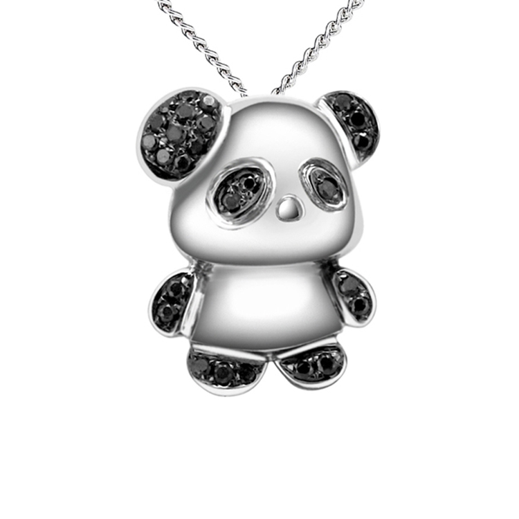【帝雅芙德】18k金8分钻石熊猫吊坠 你是我的宝 生日礼物 (送925银