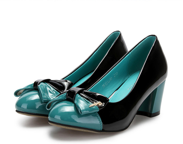 【晶锐】2013春季新款糖果pu粗跟女单鞋 151010 黑色 37