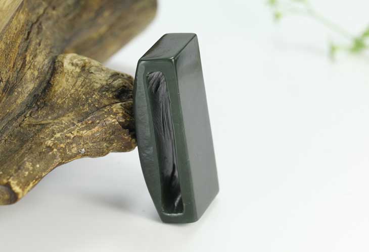 年终热卖 玖品缘 新疆和田玉碧青玉腰扣 挂件 送国家权威证书【货到