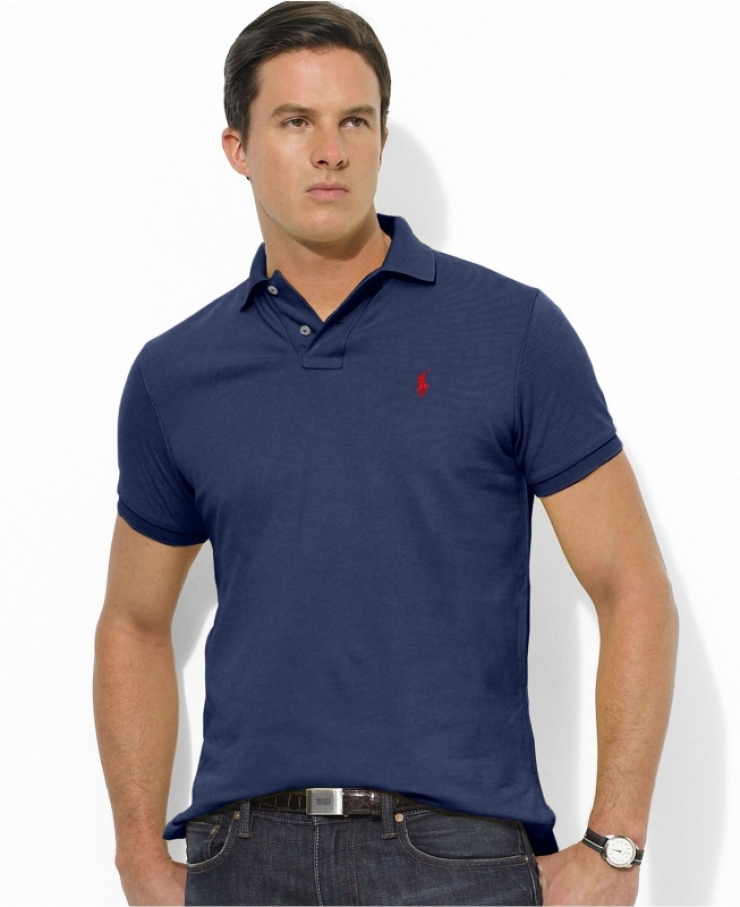 color : newport navy  short-sleeved polo shirt cut for a