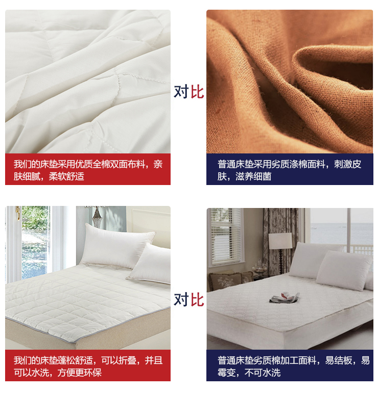 
                                        【11.12全场跨店铺3件7折】棉纺时代 纯色全棉素雅可水洗单色垫被 床褥子双人 学生 灰色 180*200cm                