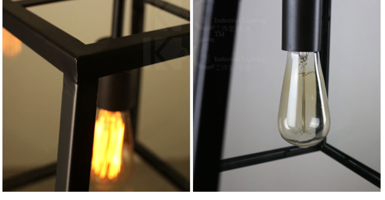 
                                        kc灯具 RH美式咖啡厅玻璃箱复古铁艺loft酒吧灯泡吊灯 HZ-配烟火灯泡                
