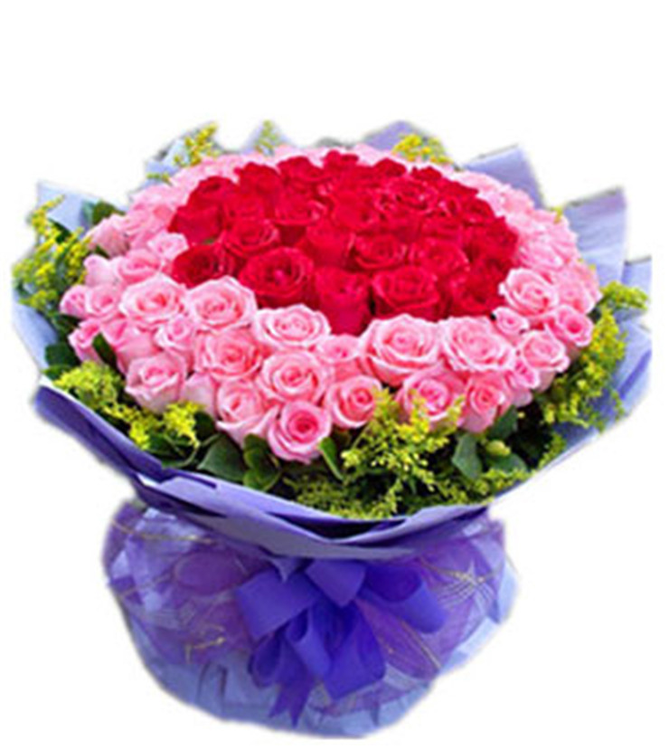 爱的印记 鲜花 33枝红玫瑰,66枝粉玫瑰 水晶爱情