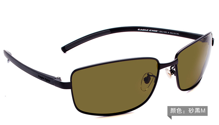 eagleeyes鹰眼 鹰视男士偏光眼镜太阳镜蛤蟆镜墨镜司机眼镜1306 砂黑