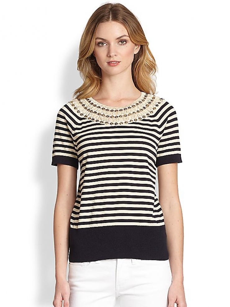 托里伯奇 tory burch 女式毛衣 even stripe q00075077 xs