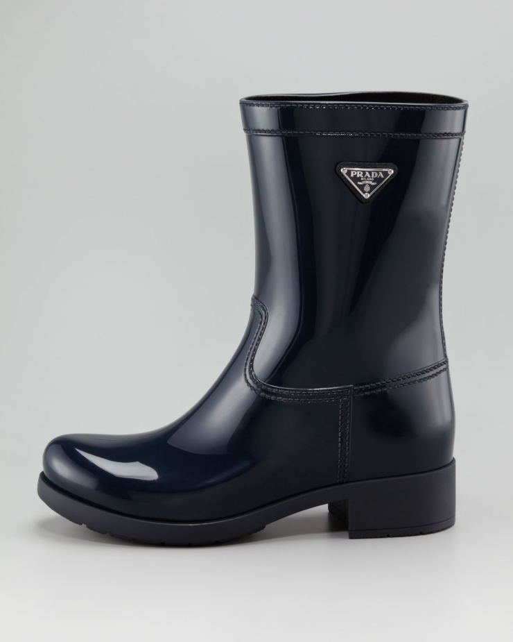 普拉达 prada 女式雨靴 black q00017523 7