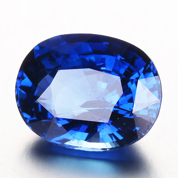 93克拉斯里兰卡天然蓝宝石裸石 湛蓝宝石戒面 彩色宝石 grs证书