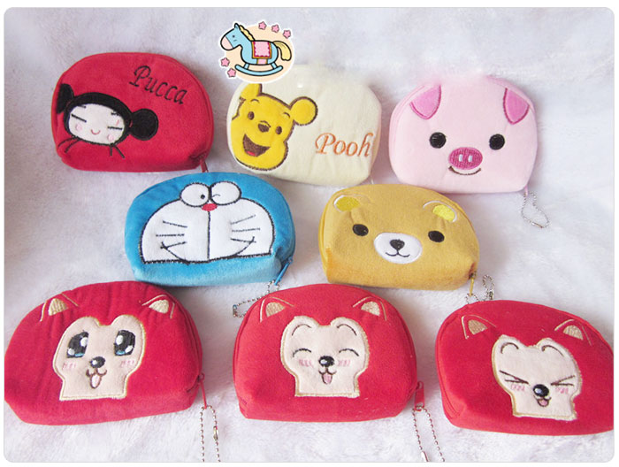 悠品 创意 居家日用百货 韩版卡通毛绒零钱包(1只)硬币