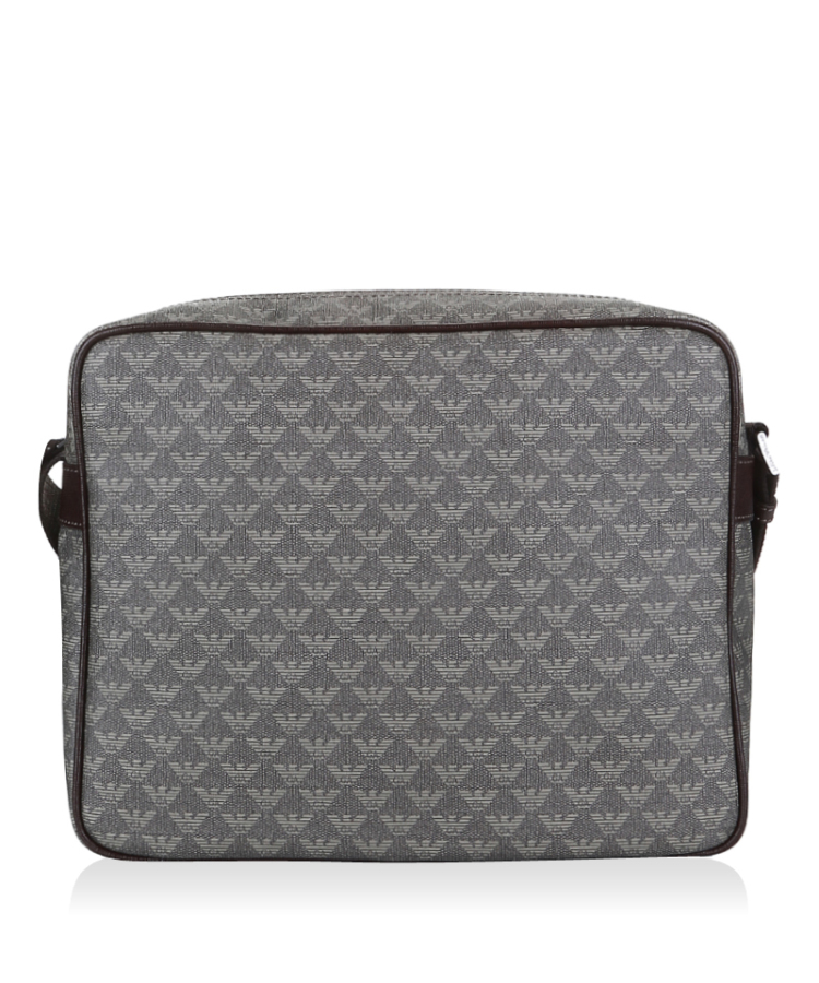 armani 阿玛尼 emporio armani卡其色logo图案pvc男士两用包