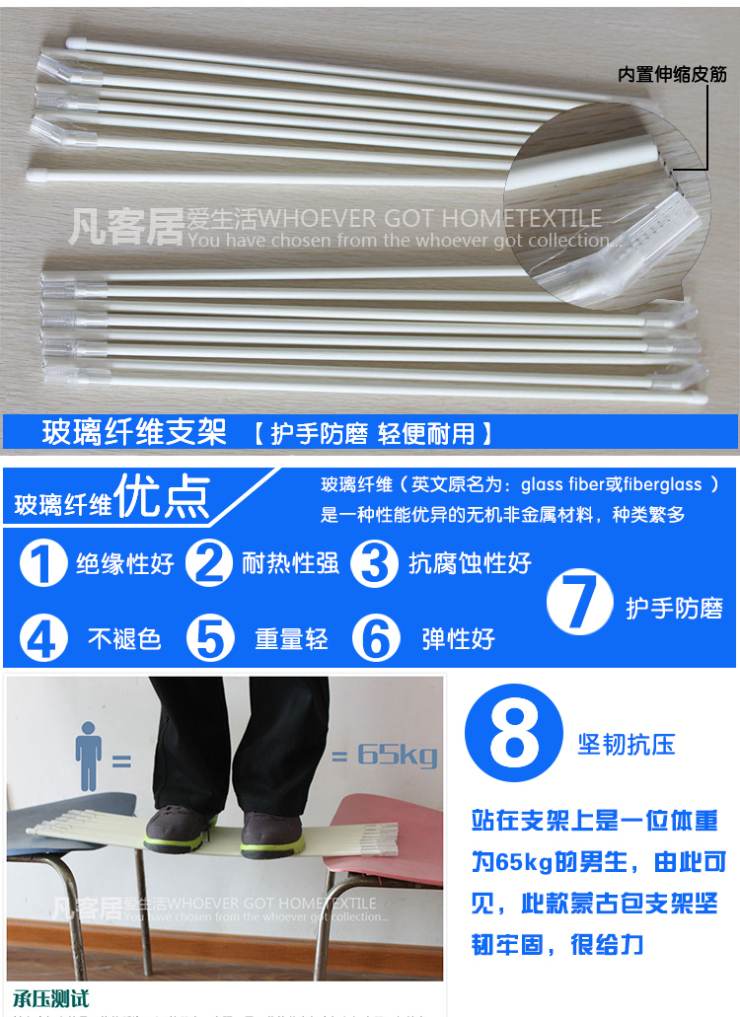 凡客居蒙古包蚊帐 三开门学生蚊帐 落地拉链 夏日防蚊睡帐 淑女屋 蓝色 1.8m床适用