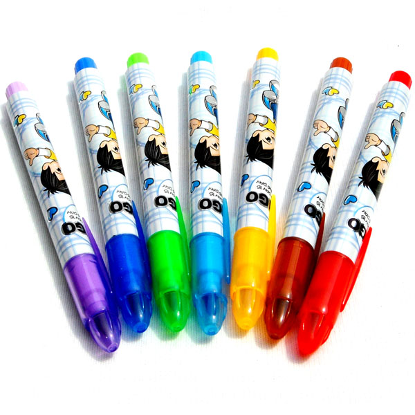 乐婴坊 湿檫涂鸦笔 儿童七彩涂鸦笔 画笔100%湿擦反复使用