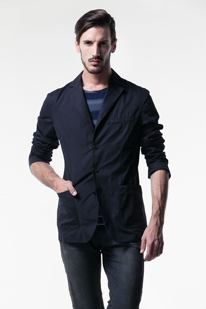 圣迪奥 sdeer 男装秋装纯棉修休闲西装3172237 炭灰蓝94 l