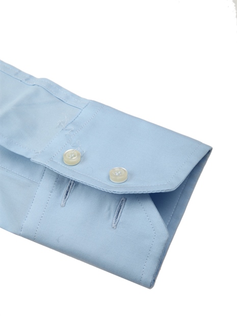 fred perry弗莱德·派瑞蓝色混合材质纯色简洁男士长袖衬衫,camicia