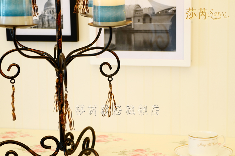 Saree (莎芮) 烛光晚餐欧式婚庆礼物合金简约时尚摄影道具家居摆件铁艺烛台