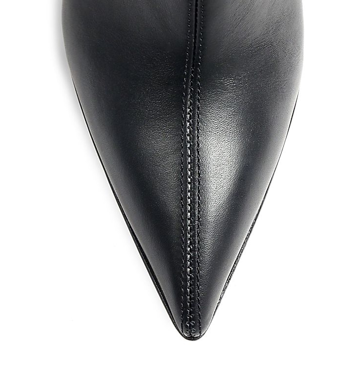 kidskin, this elegant point toe ankle boot lends modern allure