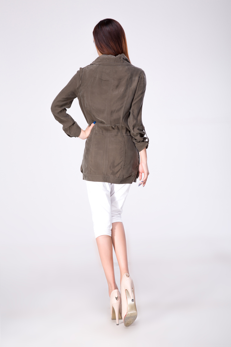 honrn红人女装专柜正品 复古抽褶休闲拉链长袖小外套 h21oc225 432 s