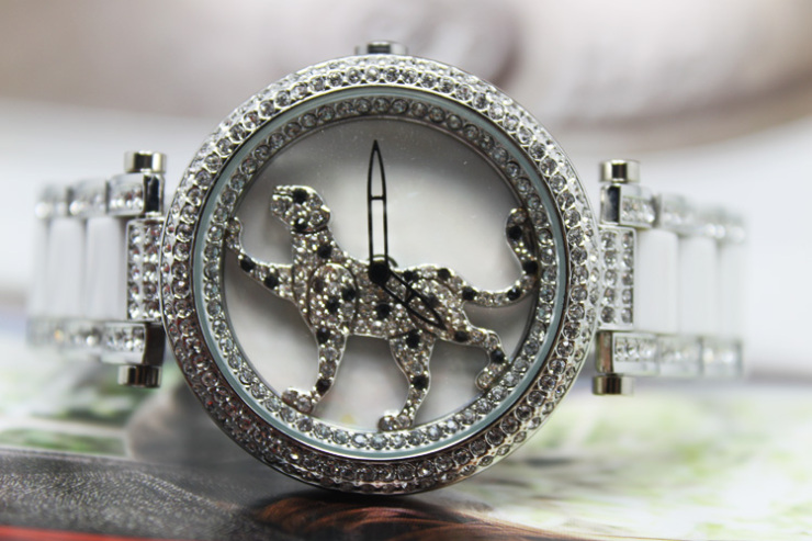 女表 蒙太奇(mottoes) 蒙太奇(mottoes)手表水钻石英表女表金钱豹陶瓷