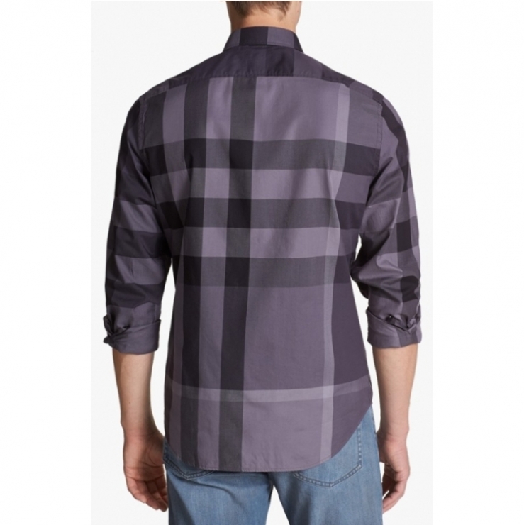 steely checks embolden a sharp sport shirt fitted with a sporyy