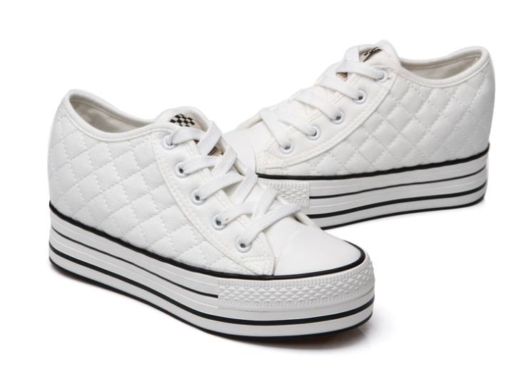 sgeing/斯加艇低帮时尚帆布休闲女鞋 甜美学生帆布鞋 隐形内增高帆布