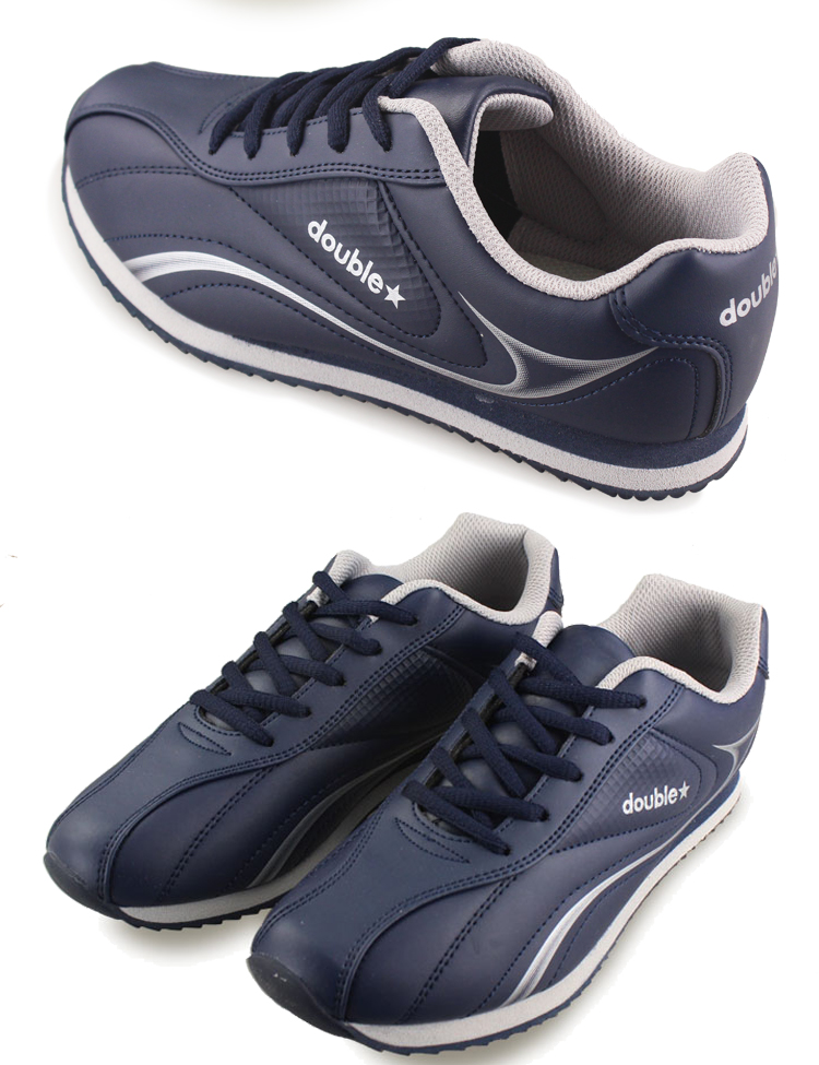 双星休闲运动9332情侣鞋女款轻便鞋皮面防水舒适 白绿 40