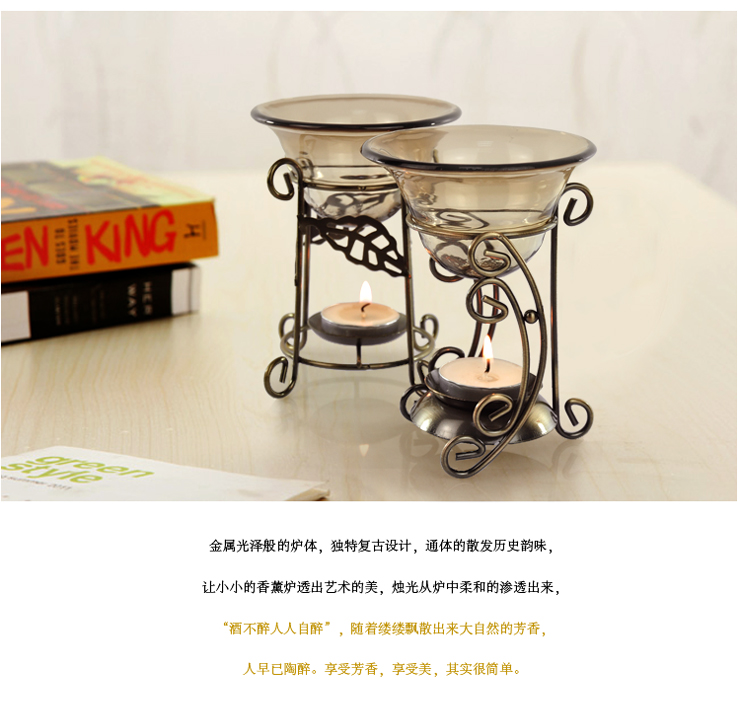 美思研铁艺香薰炉 大盛水量 蜡烛香薰灯 仿古香熏炉 复古精油灯炉 306款