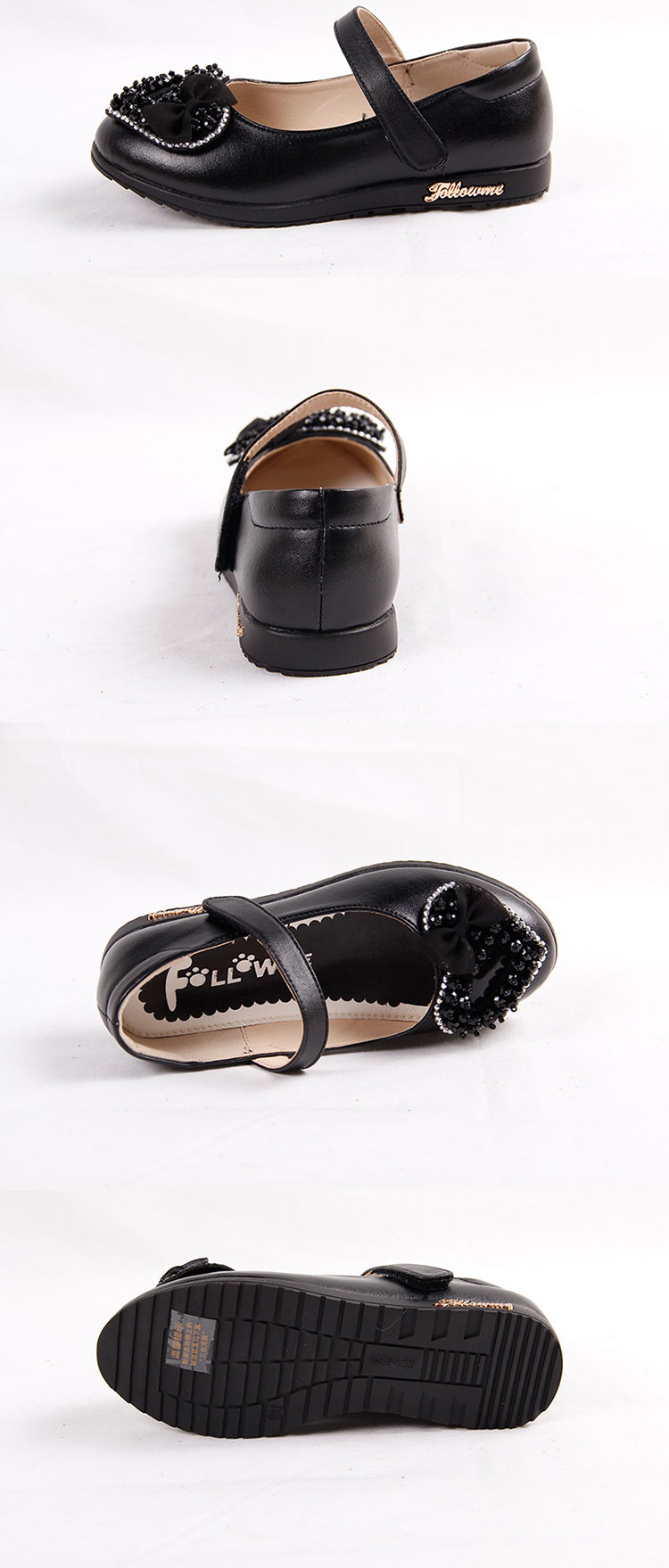 富罗迷 2013秋季女童皮鞋 公主鞋 单鞋女 韩版3c1114 黑色 33码/内长