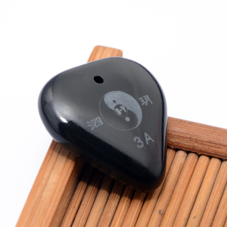 泗玥砭石 心形吊坠 3a级 护心宝