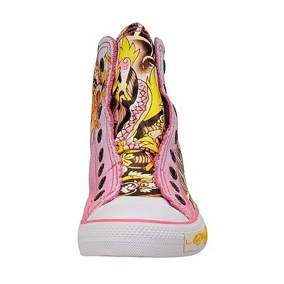 ed hardy 埃德·哈迪 女士图案平跟休闲鞋 us码 粉色 7