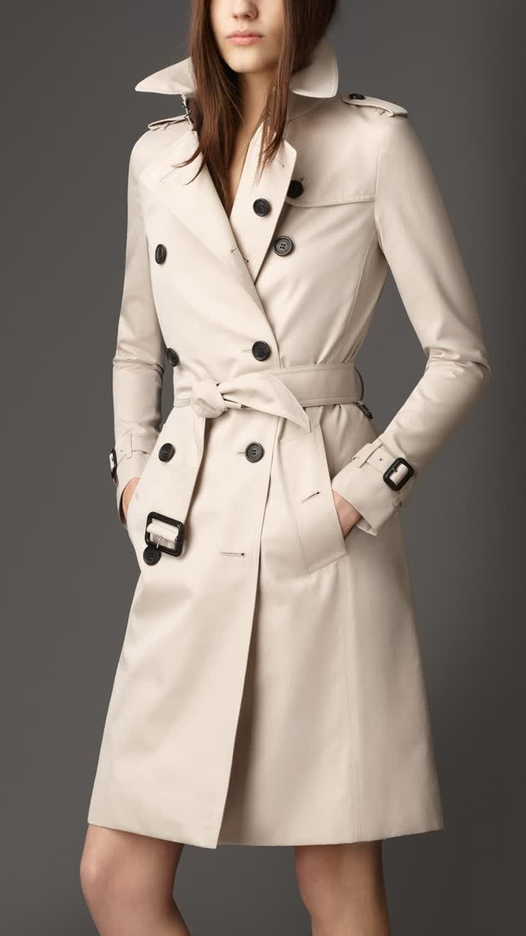burberry london /巴宝莉 新款 女士纯棉长款外套 风衣 38860991 白色