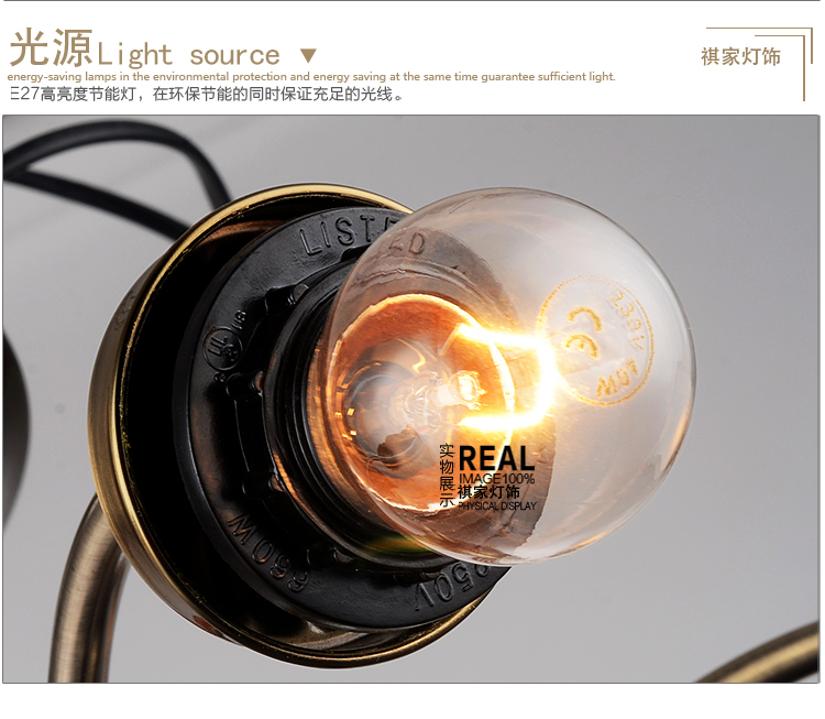 祺家 吸吊两用欧式客厅灯餐厅吊灯壁灯灯具SX11 一头吸顶灯含白光LED光源