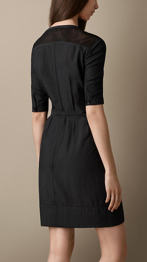 burberry/巴宝莉 2013新品 女士丝制连衣裙 38875301 黑色 l