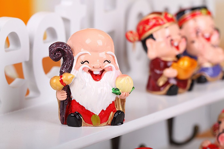 摆件 树脂q版神仙公仔财神 精美汽车饰品 吉祥发财摆件 喜神单只款