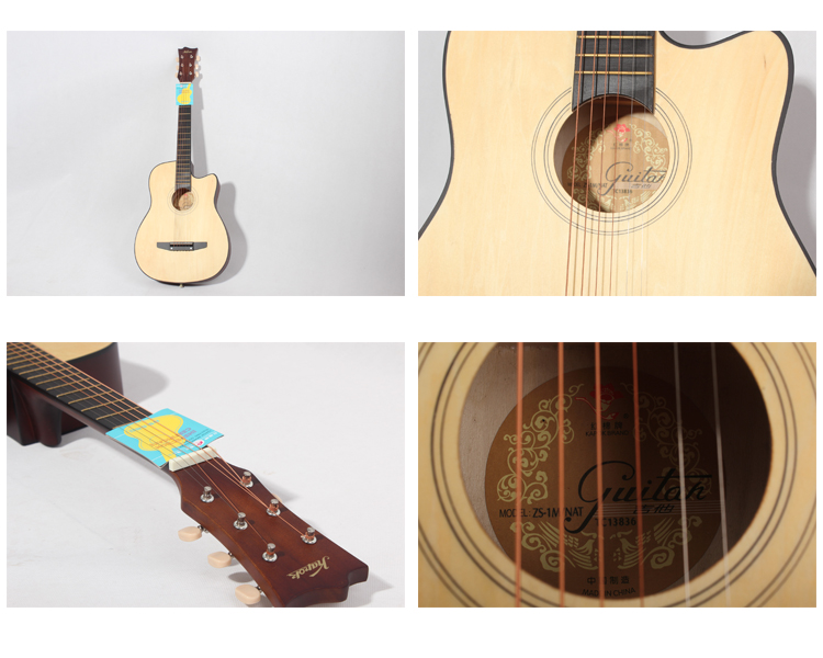 红棉吉他 zs-1 缺角各色普及吉他 38寸吉他 黑色