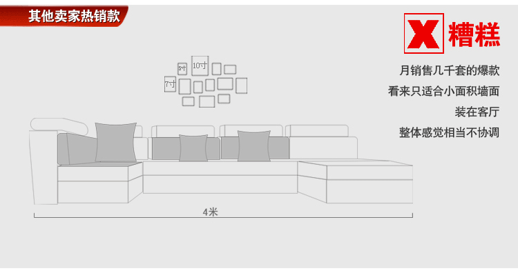 
                                        狮家 实木照片墙大尺寸相框组合客厅相片墙 原木色套装+失色城市画芯                
