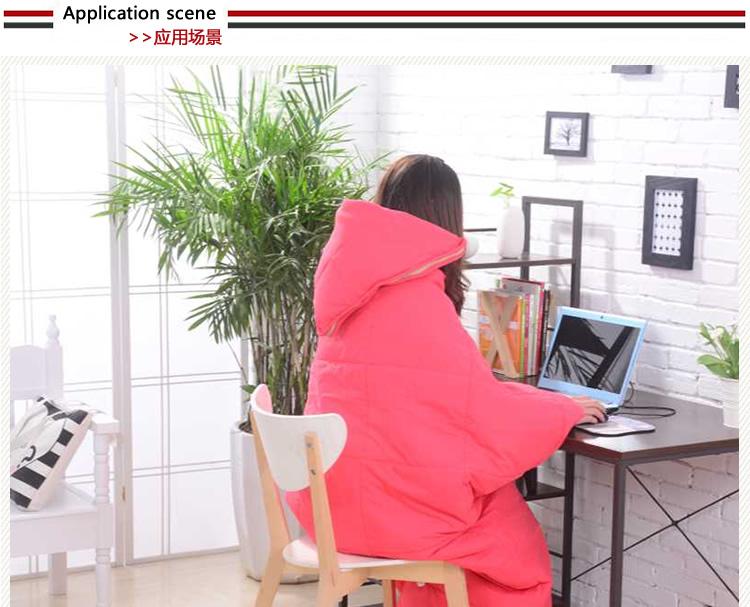 [Naughty baby]抱枕靠垫被子衣服 汽车两用多功能 可穿加厚大号尺寸 头腰坐盖披 枣色 45cm*45cm