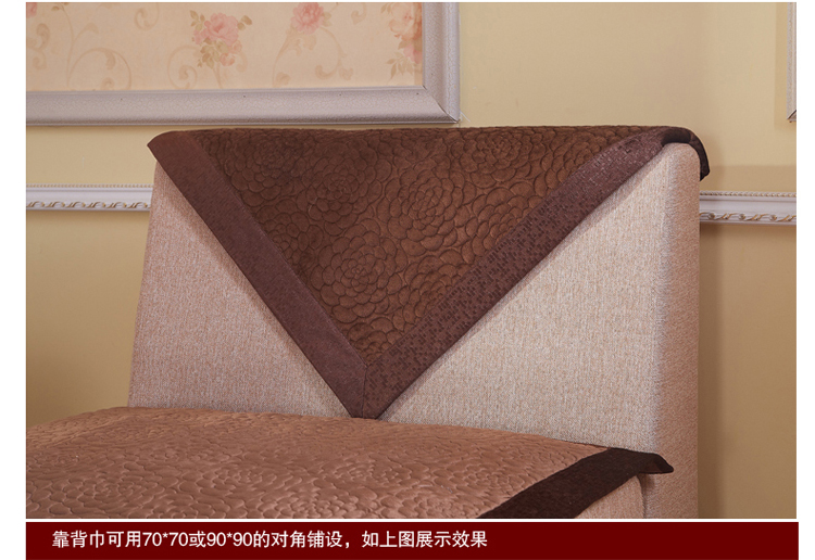 凯斯圣珑家纺 高档时尚短毛绒沙发垫防滑布艺毛绒沙发垫坐垫 烟灰色 90*210cm