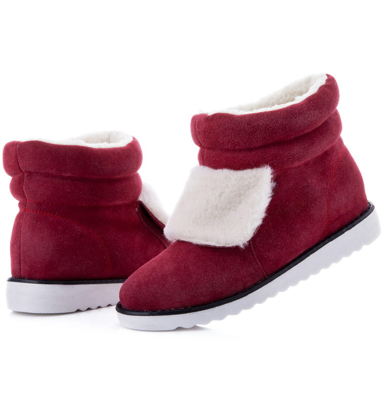 如熙2013秋冬新品雪地靴时尚甜美女靴真皮短靴保暖磨砂皮130703 酒