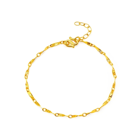 【新品】周大福ctf 精致黄金手链(工费:138 计价)f173079 千足金约3.