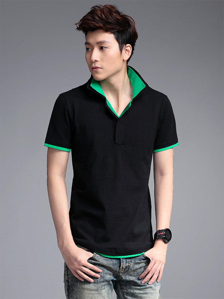 凯西米斯polo衫男夏季新款韩版修身翻领短袖t恤 灰色 185/105(xxl)