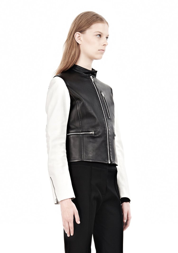 美国代购新款alexanderwang亚历山大王女装/皮衣 羊皮短款101245c