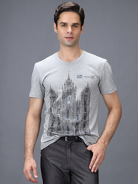 男装 t恤 百衣百顺 男士时尚印花短袖t恤 hds.