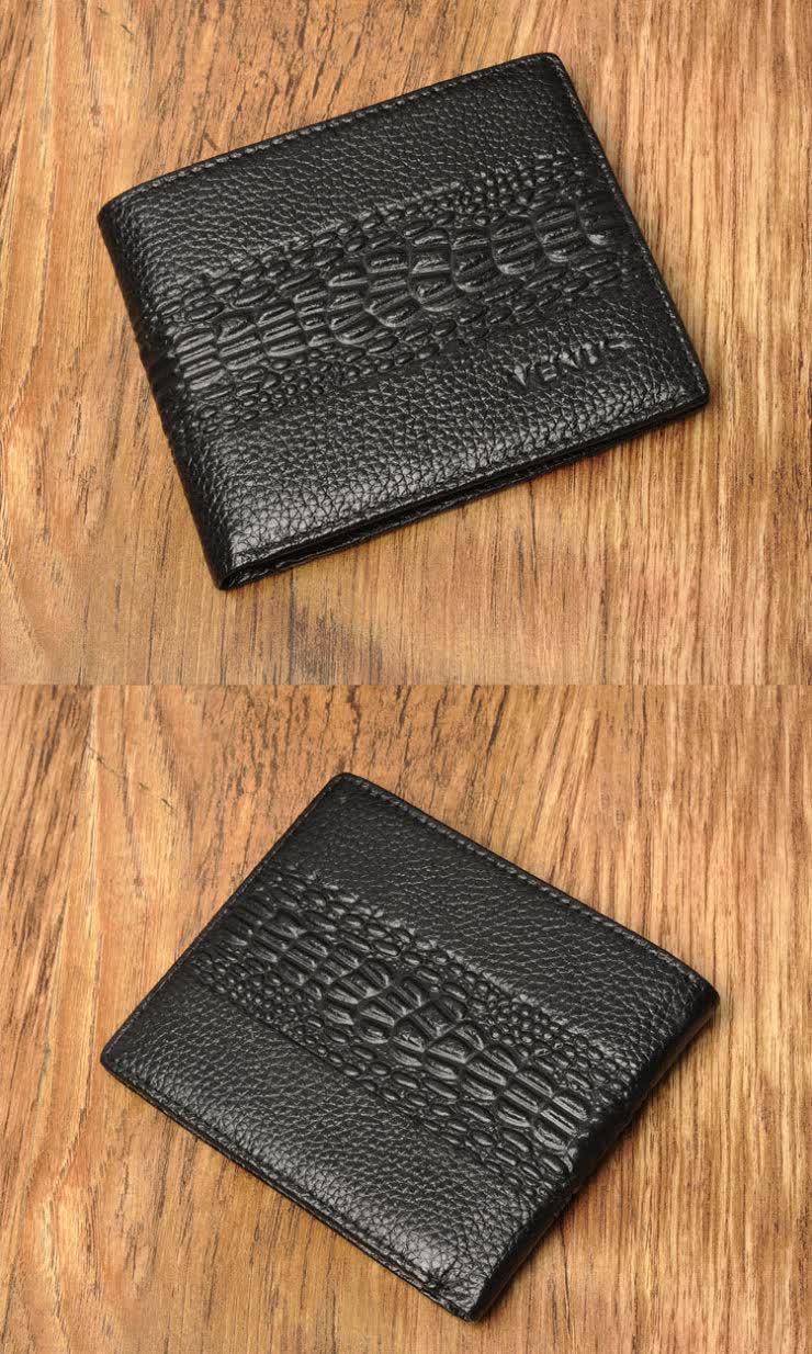 维纳斯venus真皮银包头层牛皮钱包多功能欧美男士钱夹礼盒包装046