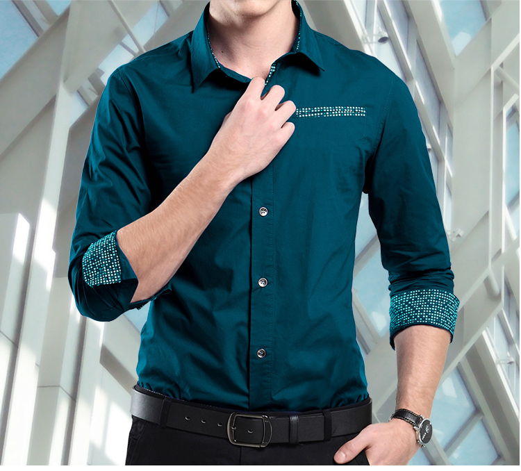 jstfe2014男式新款全棉水洗商务长袖衬衫 男士品牌衬衣 纯净白 xl