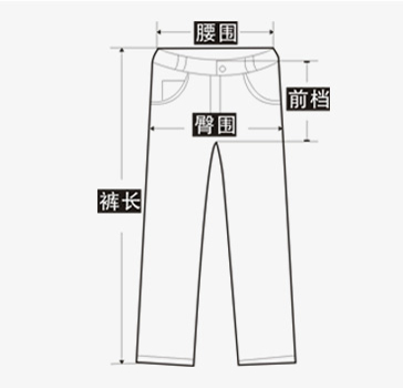 尺码  裤长  坐围  腰围