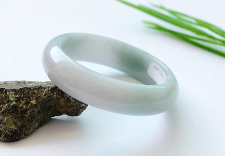 n4880果敢翡翠手镯 55.3双彩天然a货玉石玉镯玉手镯正品带证书