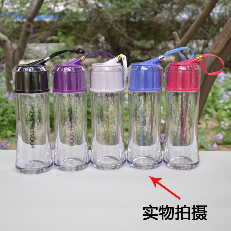 
                                        希诺PC口杯 塑料杯子运动水杯带提绳XN-8012 红色                