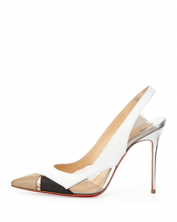 克里斯提 鲁布托 christian louboutin 女式露跟高跟鞋 white q