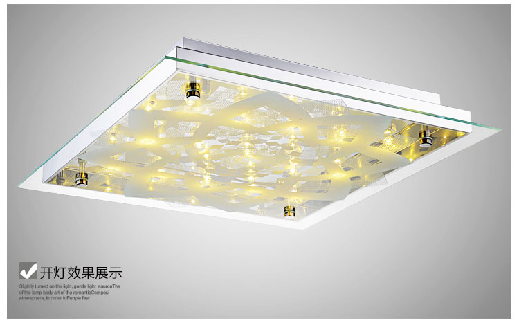 帝歌(DECC)现代简约客厅灯LED吸顶灯具方形温馨卧室灯餐厅灯书房灯高档灯饰1215 52*52CM 15瓦 白光
