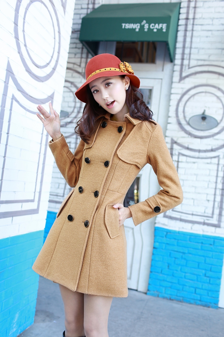 mailljor 秋冬女装时尚新款大牌大衣 2013气质中长款修身外套大衣303