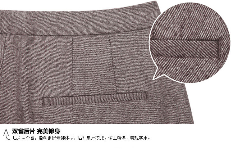 YOUSOKU女士西裤 羊毛面料职业小脚长裤1305408 浅咖啡色 65